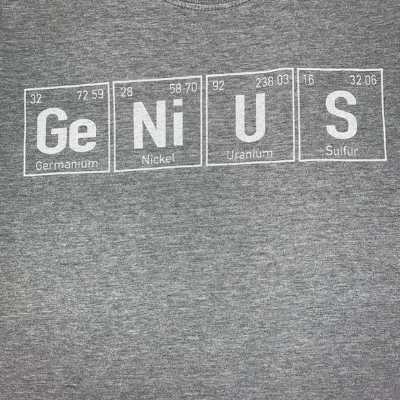 ✅ Tee Luv Gray GENIUS T-Shirt Small - Picture 2 of 6